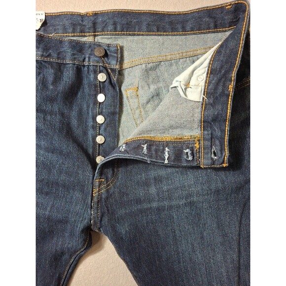 Levi's 501 Original Fit 150th Anniversary Mens 40x32 Jeans Button Fly Dark Wash - Picture 11 of 13